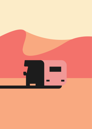 Illustration | Sunset travel